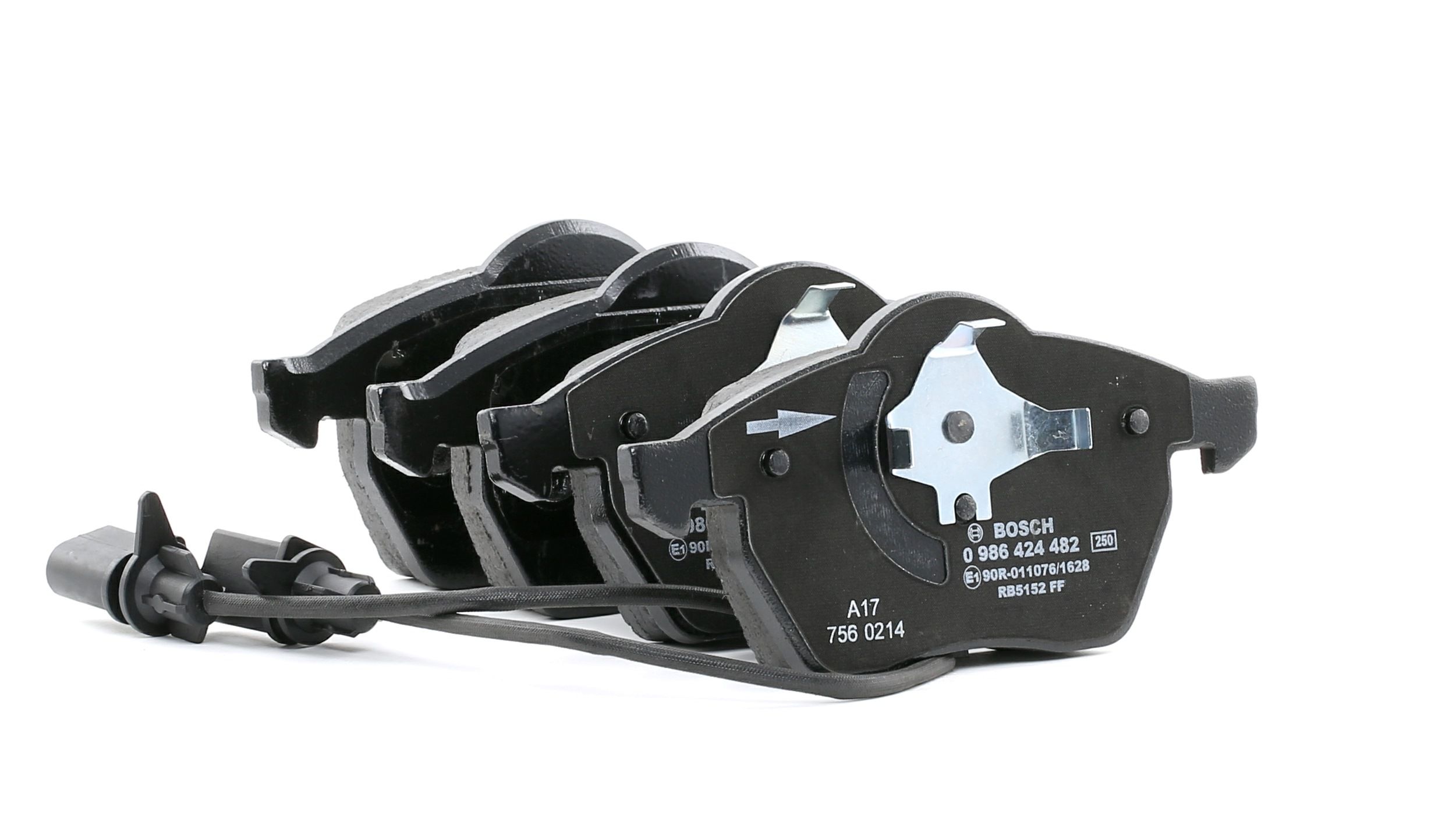 Поръчайте BOSCH Комплект спирачно феродо, дискови спирачки Продукт No.: 0 986 424 482 на ниската цена от 68,55 лв.
