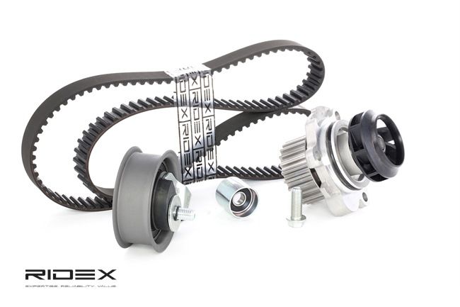 OEM Комплект ангренажен ремък с водна помпа AUDI 1.8 T 150 K.C. бензин от RIDEX онлайн на супер цени