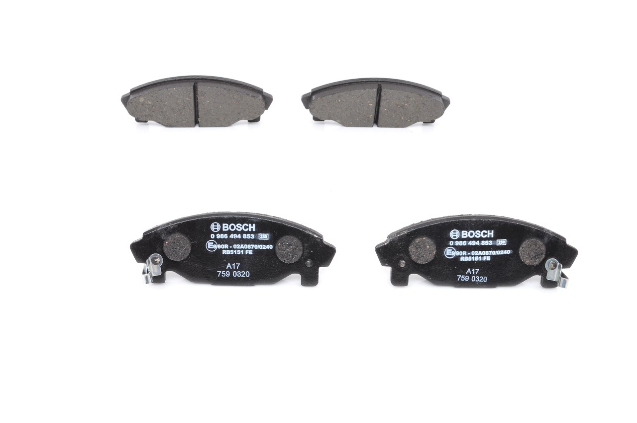 Köp billiga original Bromsbelägg 0 986 494 853 jämförbara med 0449187724 OEM nummer på nätet
