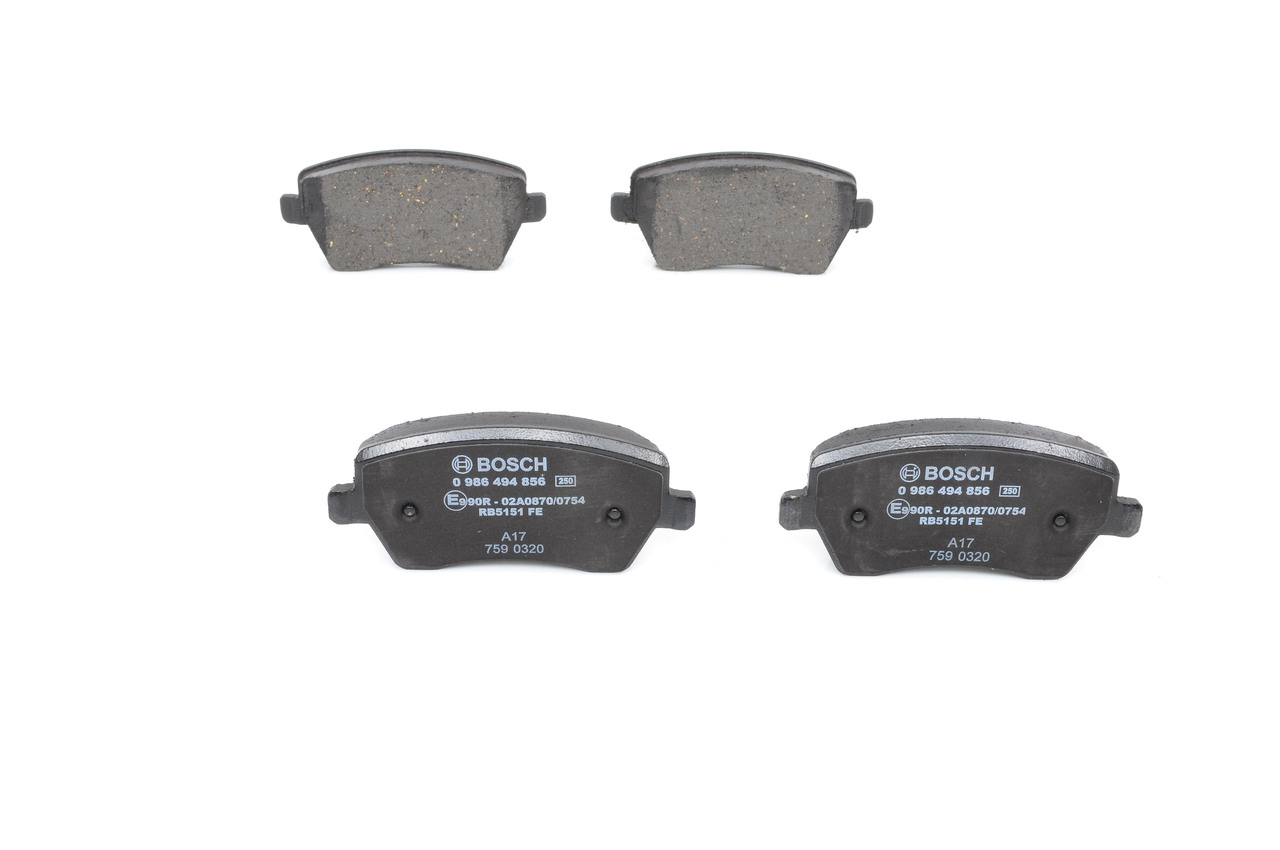 Įsigykite nebrangią originalią Stabdžių kaladėlės 0 986 494 856. sulyginama su 410608481R OEM numeriais internetu