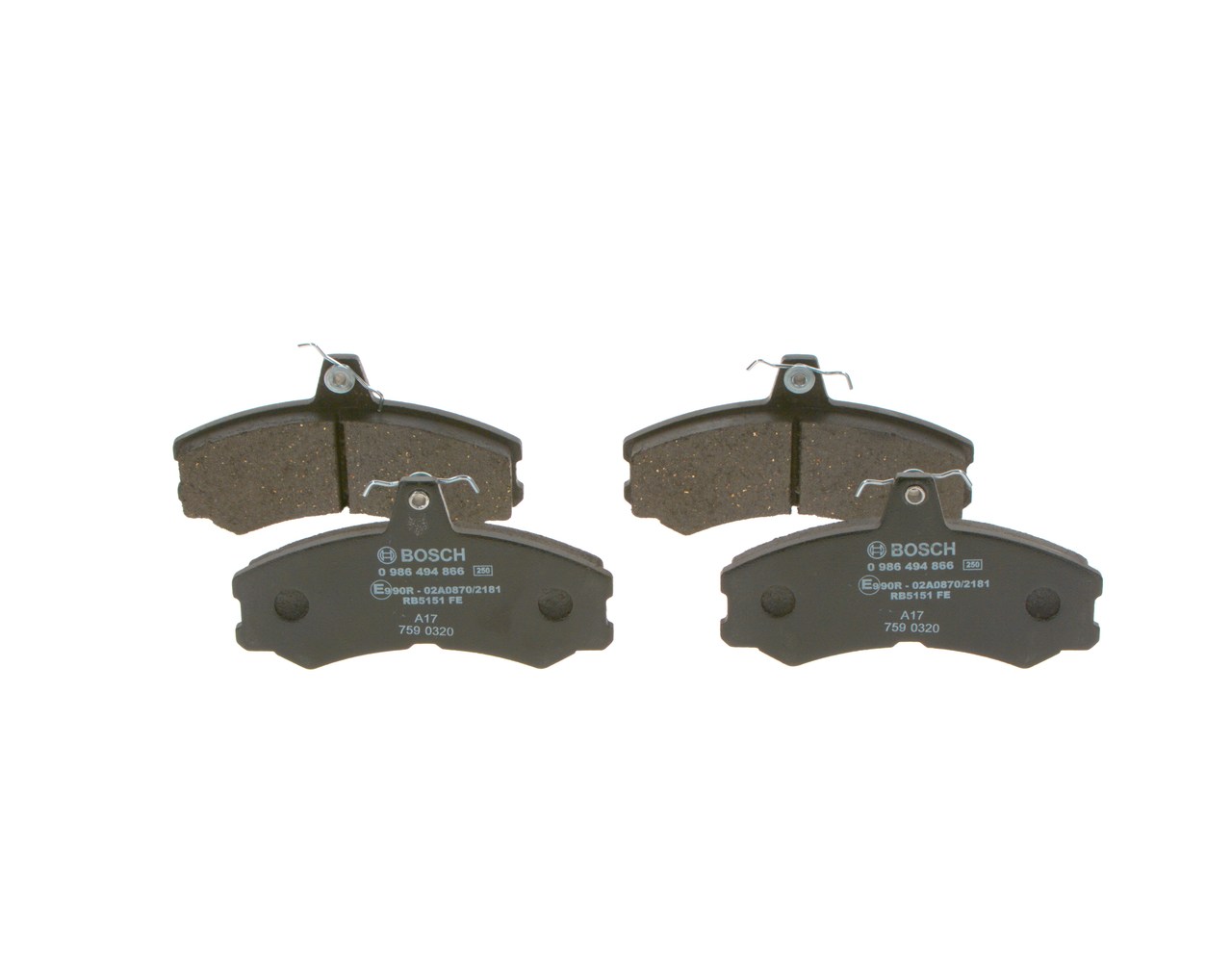 Cumpărați online Plăcuțe de frână 0 986 494 866 original/ă și la un preț mic, compatibil/ă cu nr. OEM 500029493