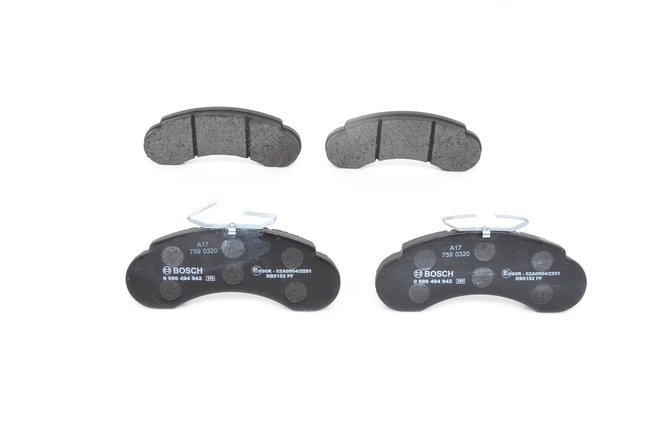 Įsigykite BOSCH Stabdžių kaladėlės Prekės Nr.: 0 986 494 942 už žemiausią 44,16 € kainą
