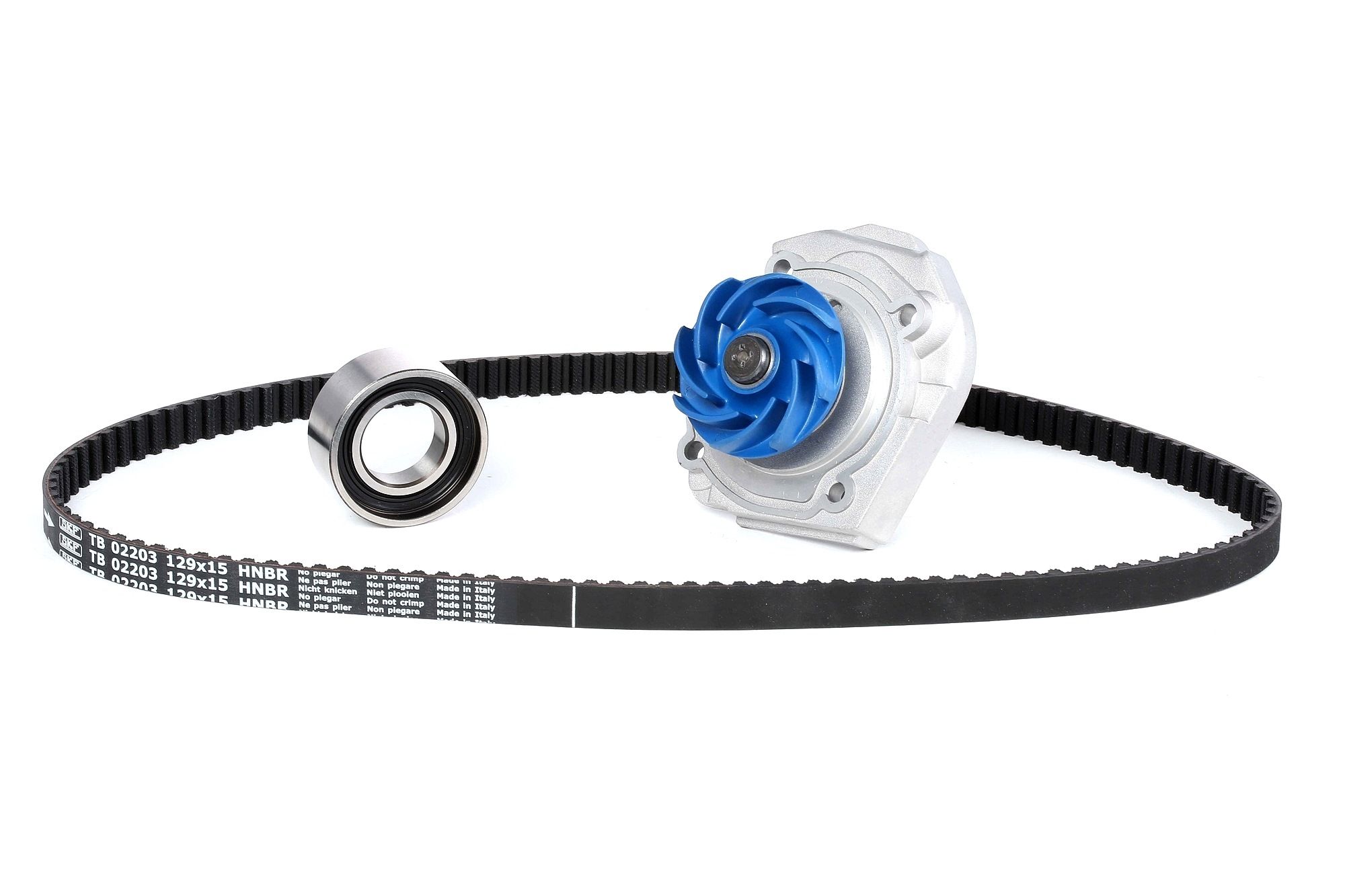 Įsigykite SKF Vandens siurblio ir paskirstymo diržo komplektas Prekės Nr.: VKMC 02203 už žemiausią 45,25 € kainą
