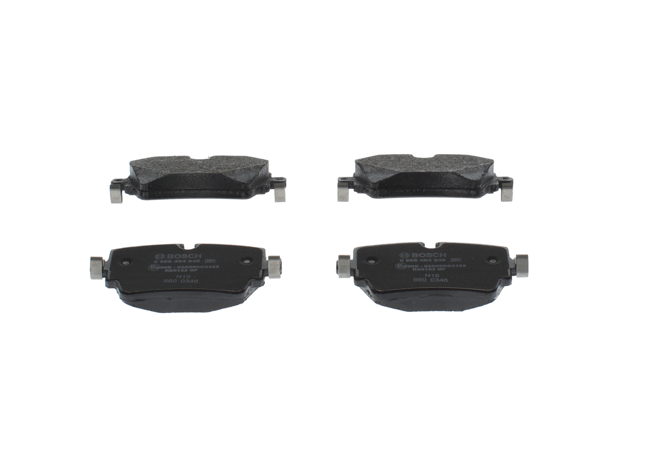 Compre online originais a baixo custo Pastilhas de travão 0 986 494 949 comparáveis com os números OEM C2D49907