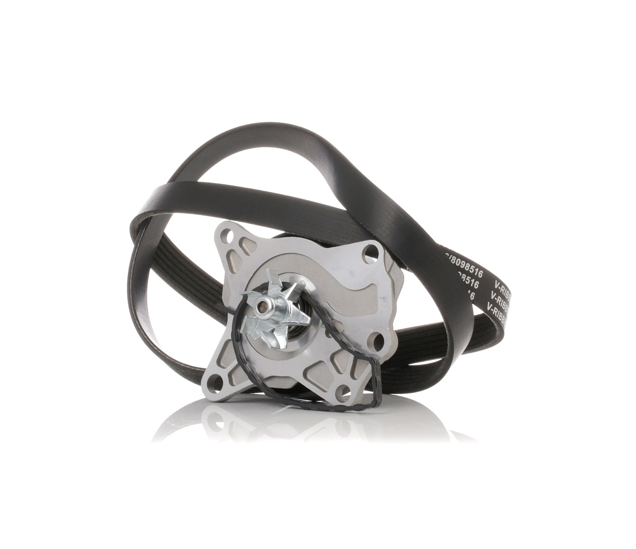RIDEX 4172P0007 Pompe à eau+Jeu de courroie trapézoïdale à nervures