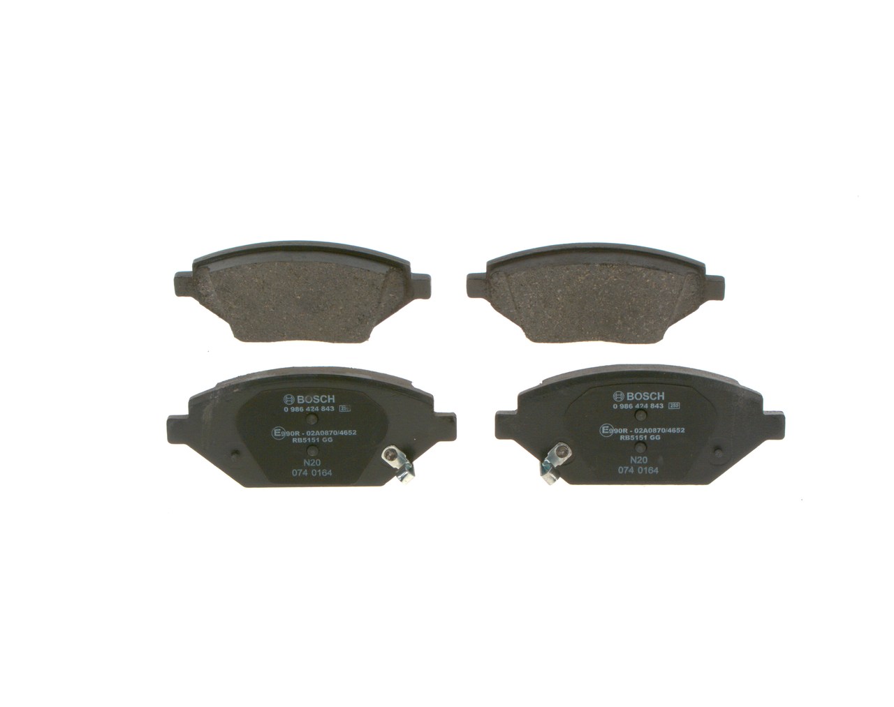Köp billiga original Bromsbelägg 0 986 424 843 jämförbara med 42439339 OEM nummer på nätet