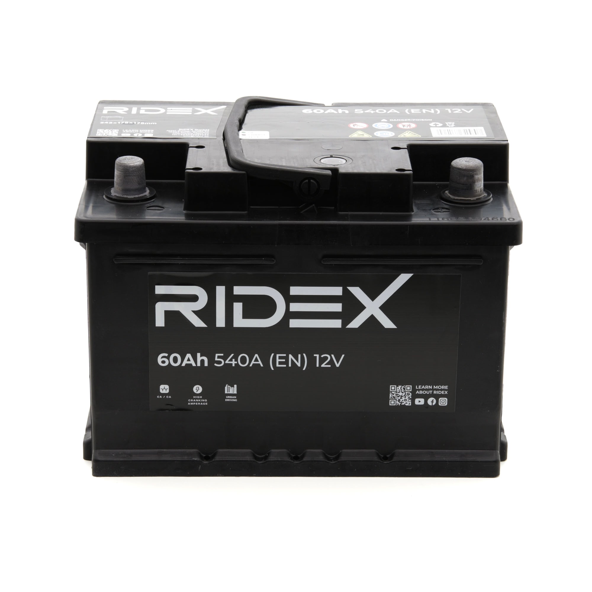 Køb RIDEX Starterbatteri Produktnummer.: 1S0055 til den lave pris af 893,86 kr.