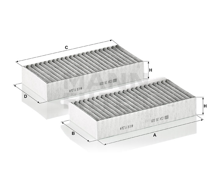 Acquista online Filtro abitacolo CUK 26 028-2 originale a buon mercato, comparabile con i numeri OEM A1668308200