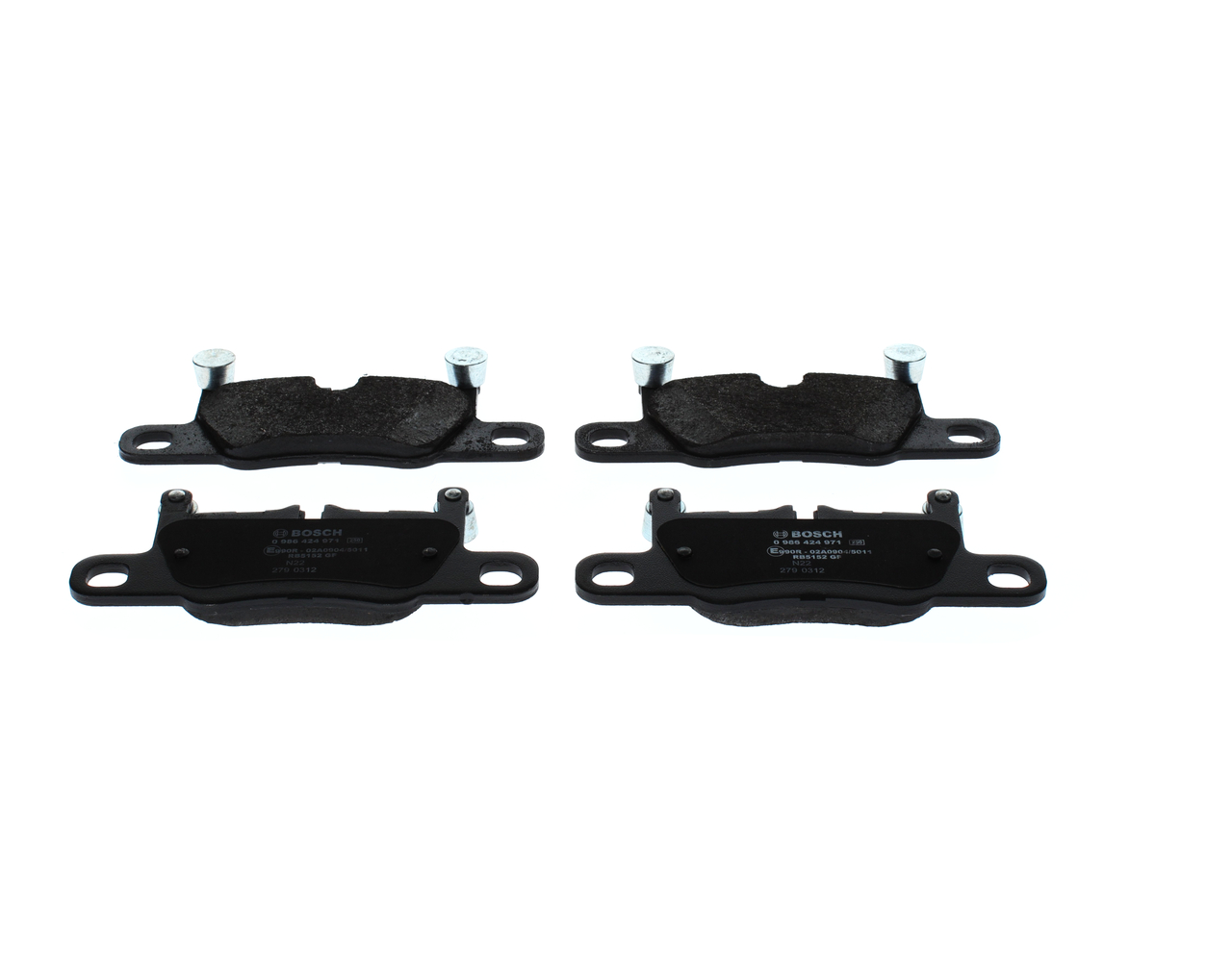 Поръчайте BOSCH Комплект спирачно феродо, дискови спирачки Продукт No.: 0 986 424 971 на ниската цена от 123,31 лв.