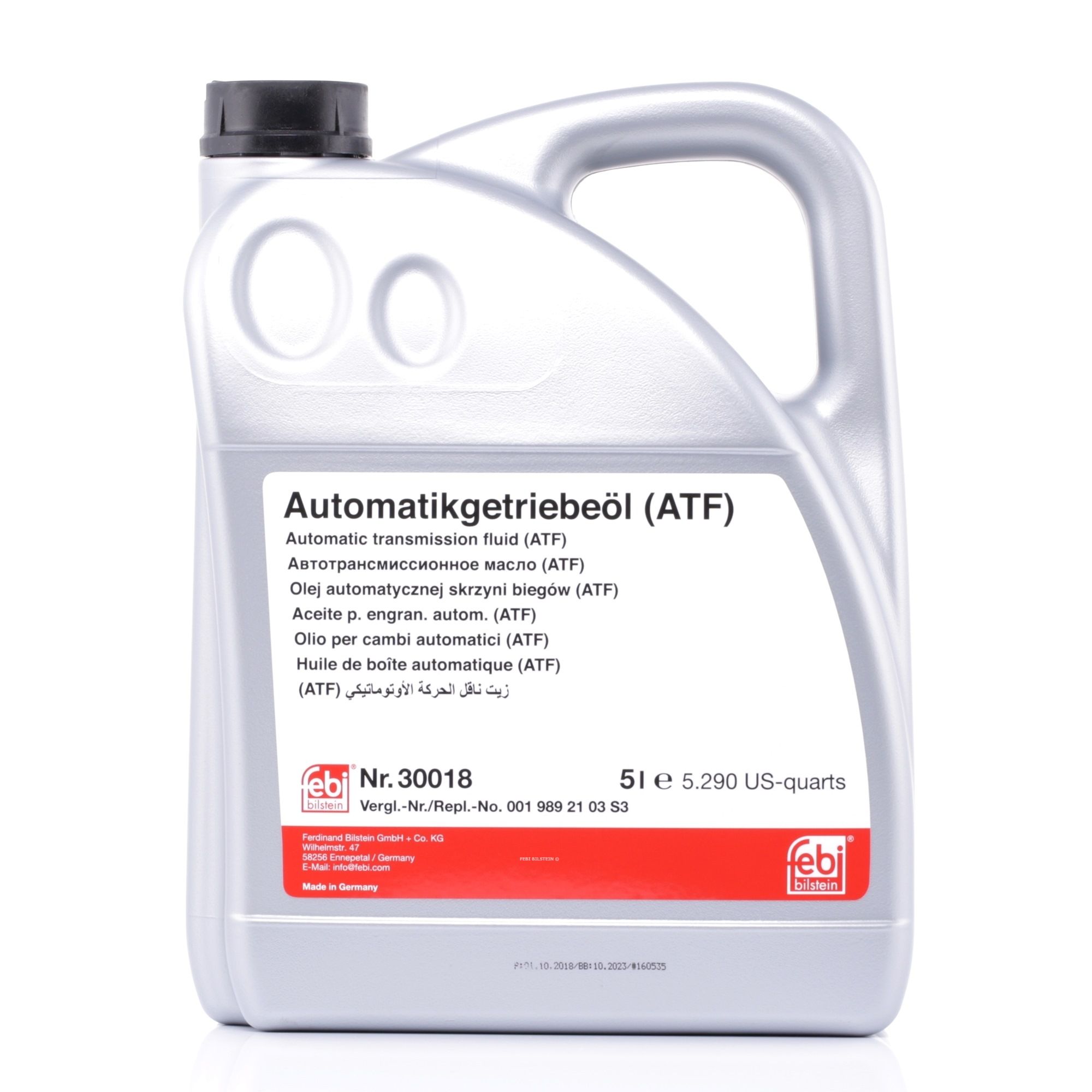 Įsigykite FEBI BILSTEIN Alyva, automatinė pavarų dėžė Prekės Nr.: 30018 už žemiausią 48,30 € kainą