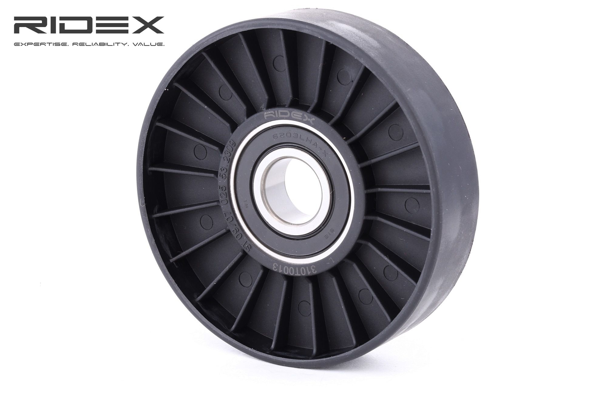 Įsigykite RIDEX Įtempiklio skriemulys, V formos rumbuotas diržas Prekės Nr.: 310T0013 už žemiausią 13,56 € kainą