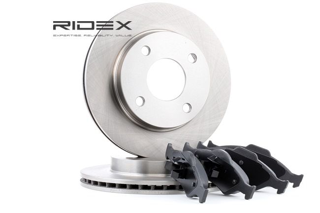 Ford Fiesta Mk4 1999 Brake discs and pads set RIDEX OEM 1018277, 1019604, 1066271