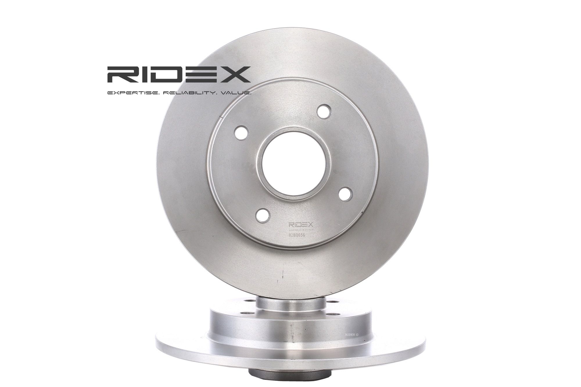 Įsigykite RIDEX Stabdžių diskas Prekės Nr.: 82B0656 už žemiausią 45,33 € kainą