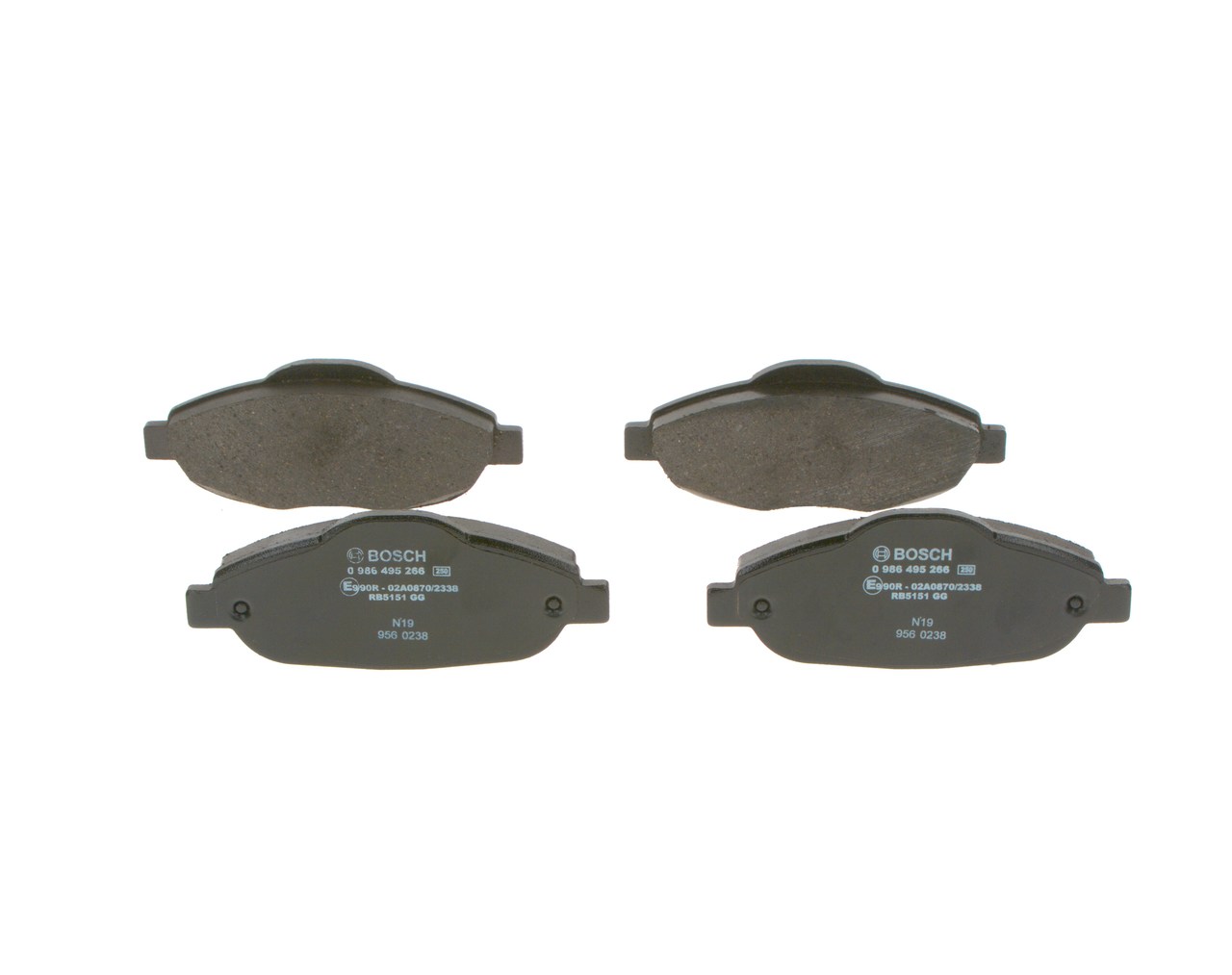 Köp billiga original Bromsbelägg 0 986 495 266 jämförbara med 1609253080 OEM nummer på nätet