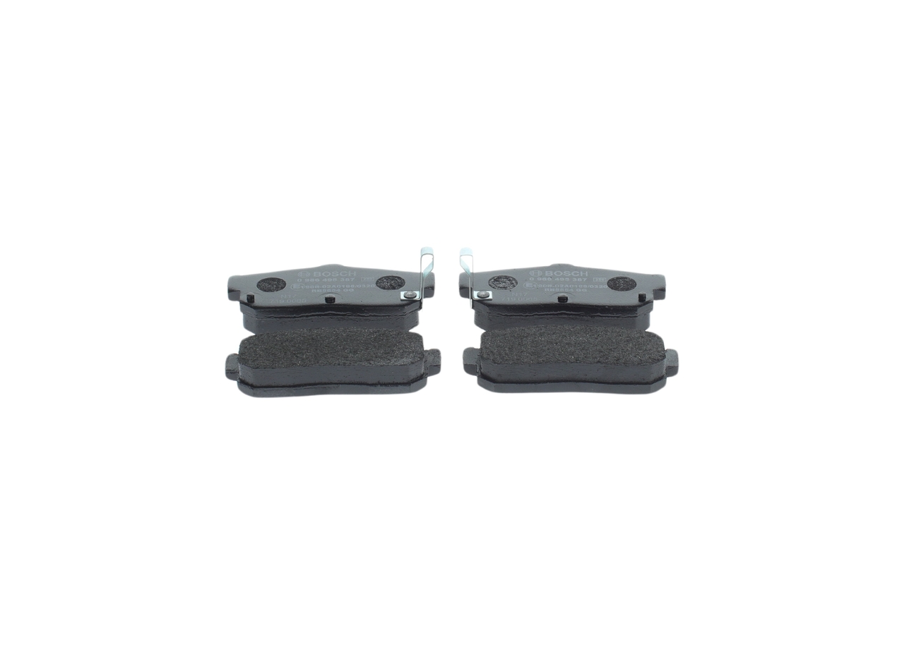 Įsigykite nebrangią originalią Stabdžių kaladėlės 0 986 495 387. sulyginama su D406031U92 OEM numeriais internetu