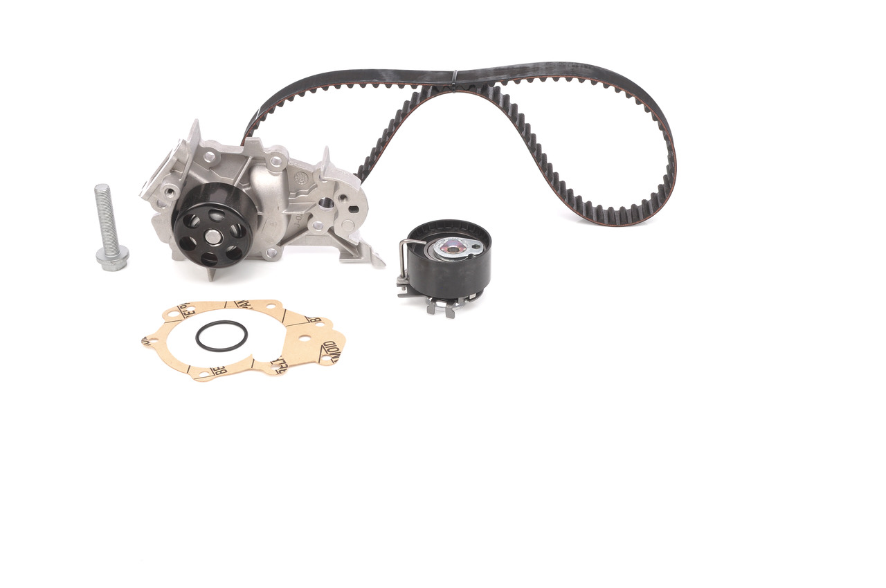BOSCH 1987946923 pompe à eau + kits de courroies moteur RENAULT Modus / Grand Modus F, JP 1.2 GPL (JP0R) 75 CH Essence / gaz combustible liquéfié (GPL)